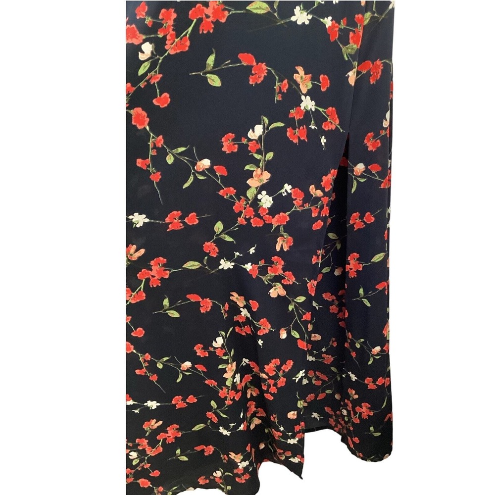 Lush Floral Maxi Dress Women Small Black Floral V-Neck Halter Slit - Picture 10 of 16